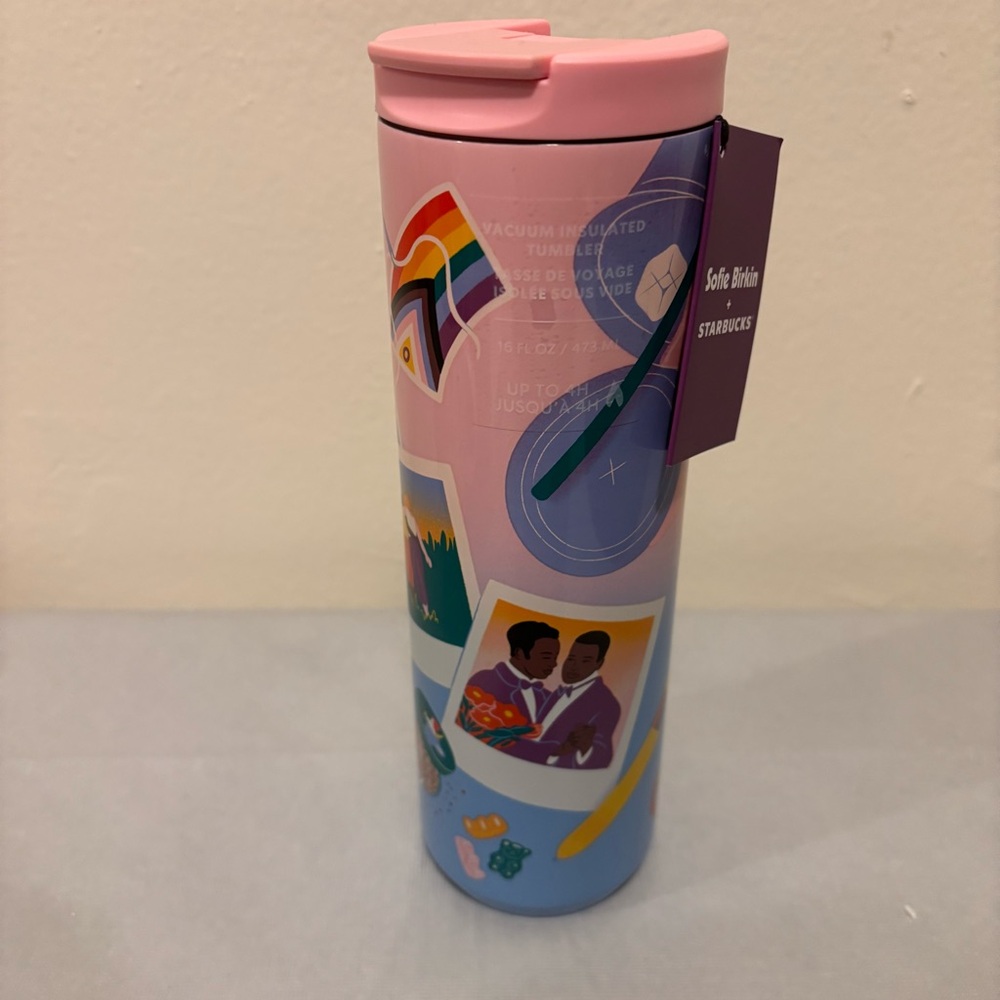 Starbucks Summer 2024 Sofie Birkin Steel Insulated Tumbler 16oz Pride - Picture 4 of 7